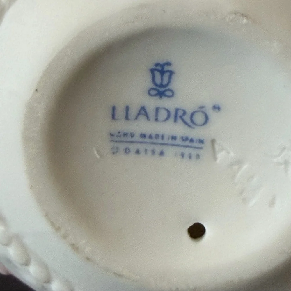 Lladro 1990 Christmas Ornament Porcelain Children White Pink Blue Pastel Baby 2